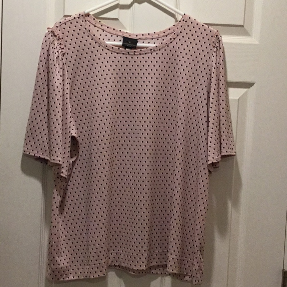 Worthington Pale Pink Polka Dot Top, size PXXL